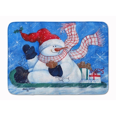 Carolines Treasures Come Ride With Me Snowman Machine Washable Memory Foam Mat PJC1078RUG